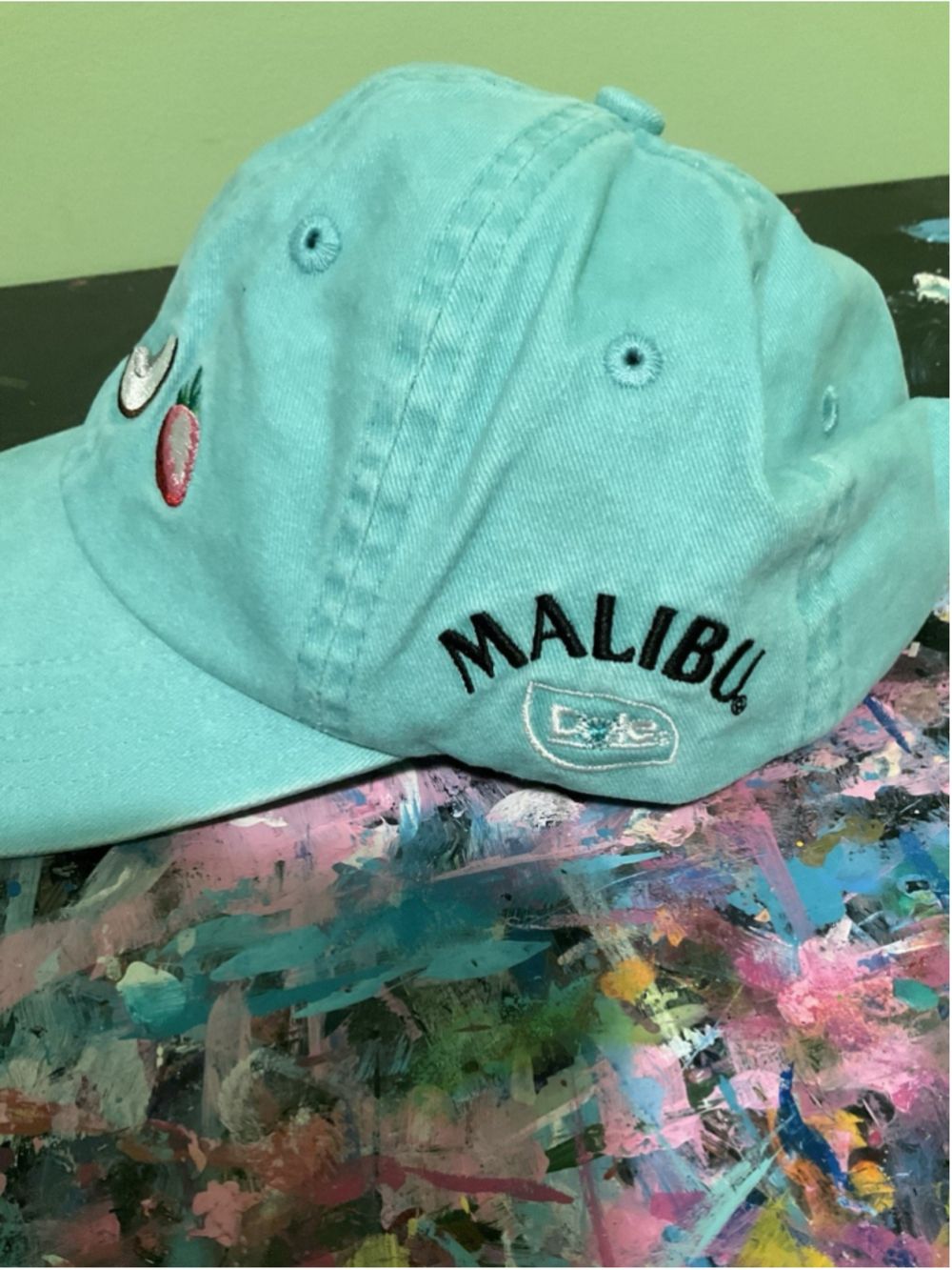 Malibu Dole Drinks Teal Green Color Baseball Cap. 100% Cotton. NEW - Picture 2 of 6